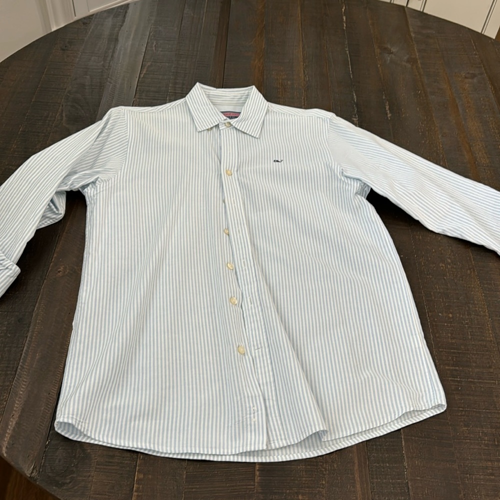 Vineyard vines boys large 16-18 whale shirt button down
